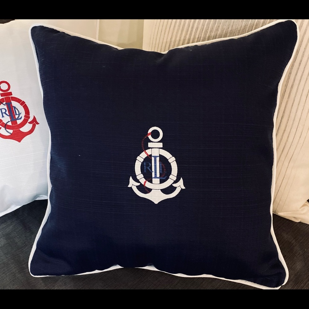 New RL blue Nautical pillow